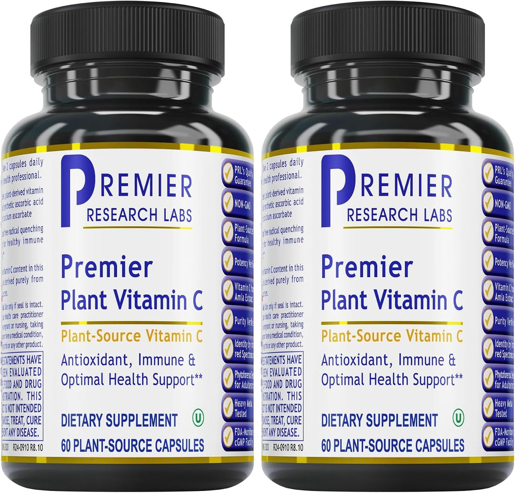 Premier Research Labs Essential C Complex - Whole Food Natural Vitamin C with Amla, Bioflavonoids, and Rose Hips - 60 Plant-Source Capsules