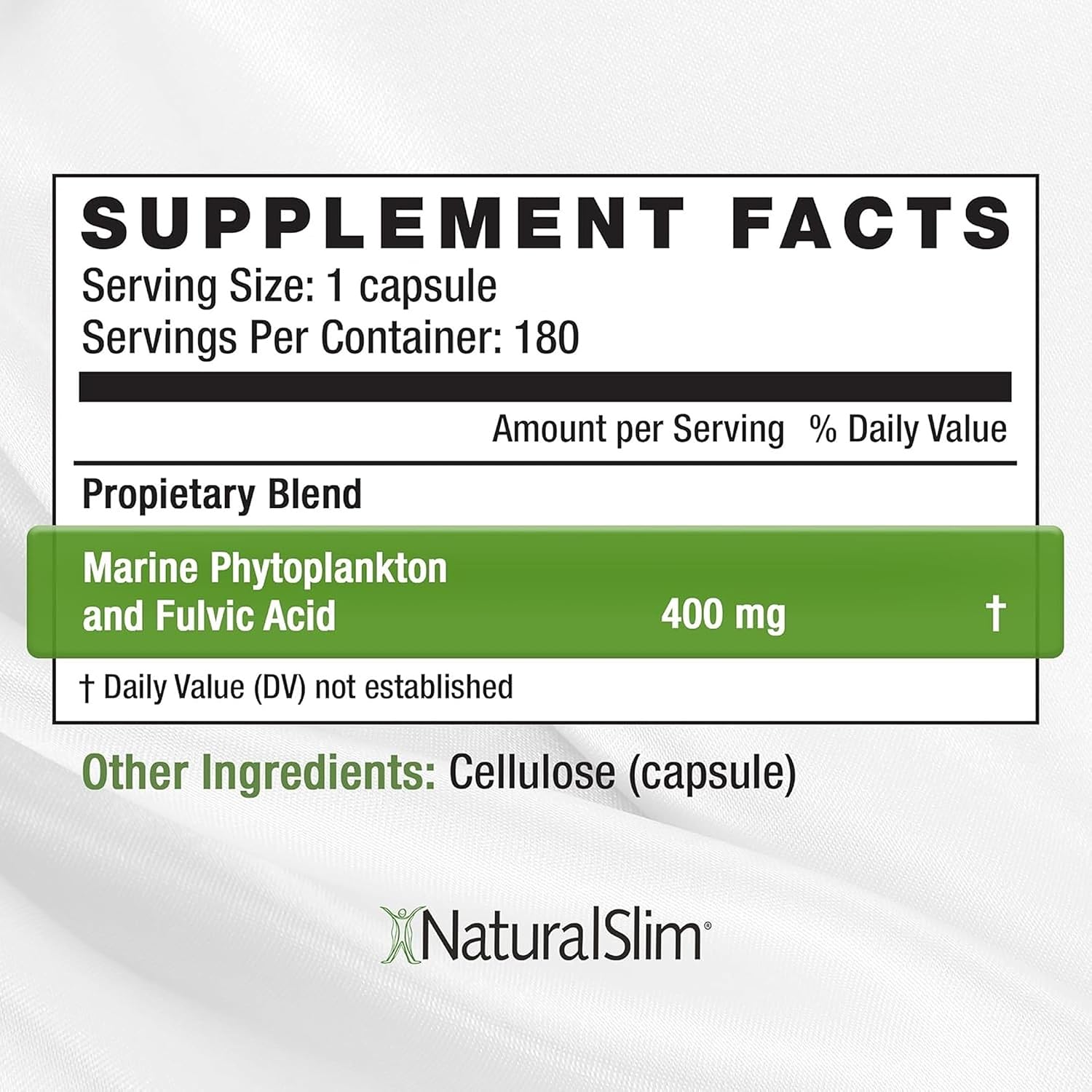 NaturalSlim Somarenew - Potenciador del Metabolismo y Limpieza Corporal con Fitoplancton Marino y Ácido Fúlvico Negro - 180 Cápsulas Vegetales