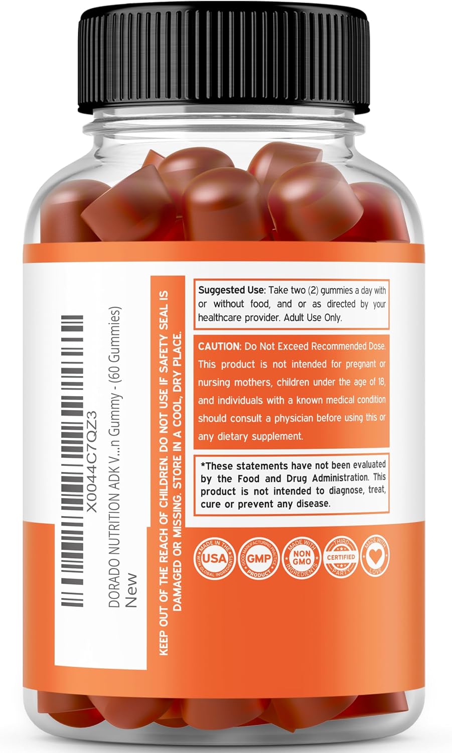ADK Gummies Vitamina D3 K2 (60 Gominolas Sin Azúcar) - 10000 UI / 5000 UI - Sabor Frambuesa - Vegano - No GMO