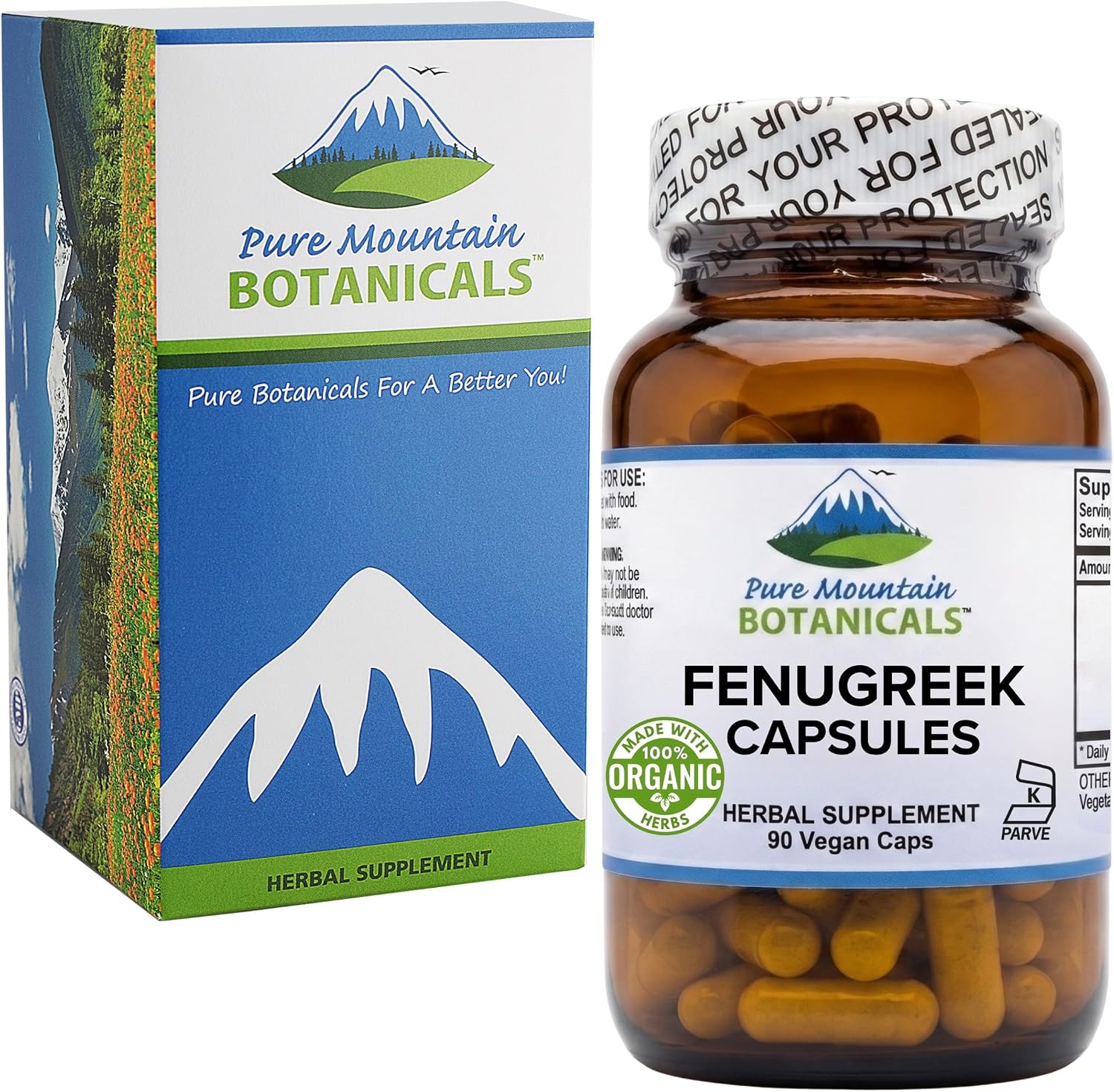 Cápsulas de Fenogreco Orgánico 600mg - 90 Cápsulas Veganas Kosher
