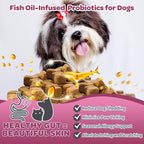 NATURE TARGET Probióticos para Perros, 120 Masticables Sabor Pollo con Enzimas Digestivas y Prebiótico