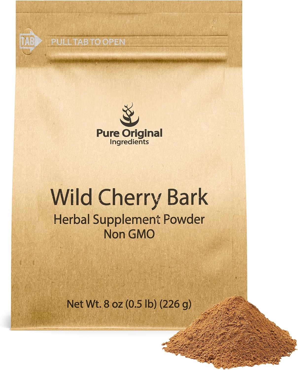PURE ORIGINAL INGREDIENTS Corteza de Cerezo Silvestre (227 g) - No Transgénico, Sin Rellenos ni Aditivos