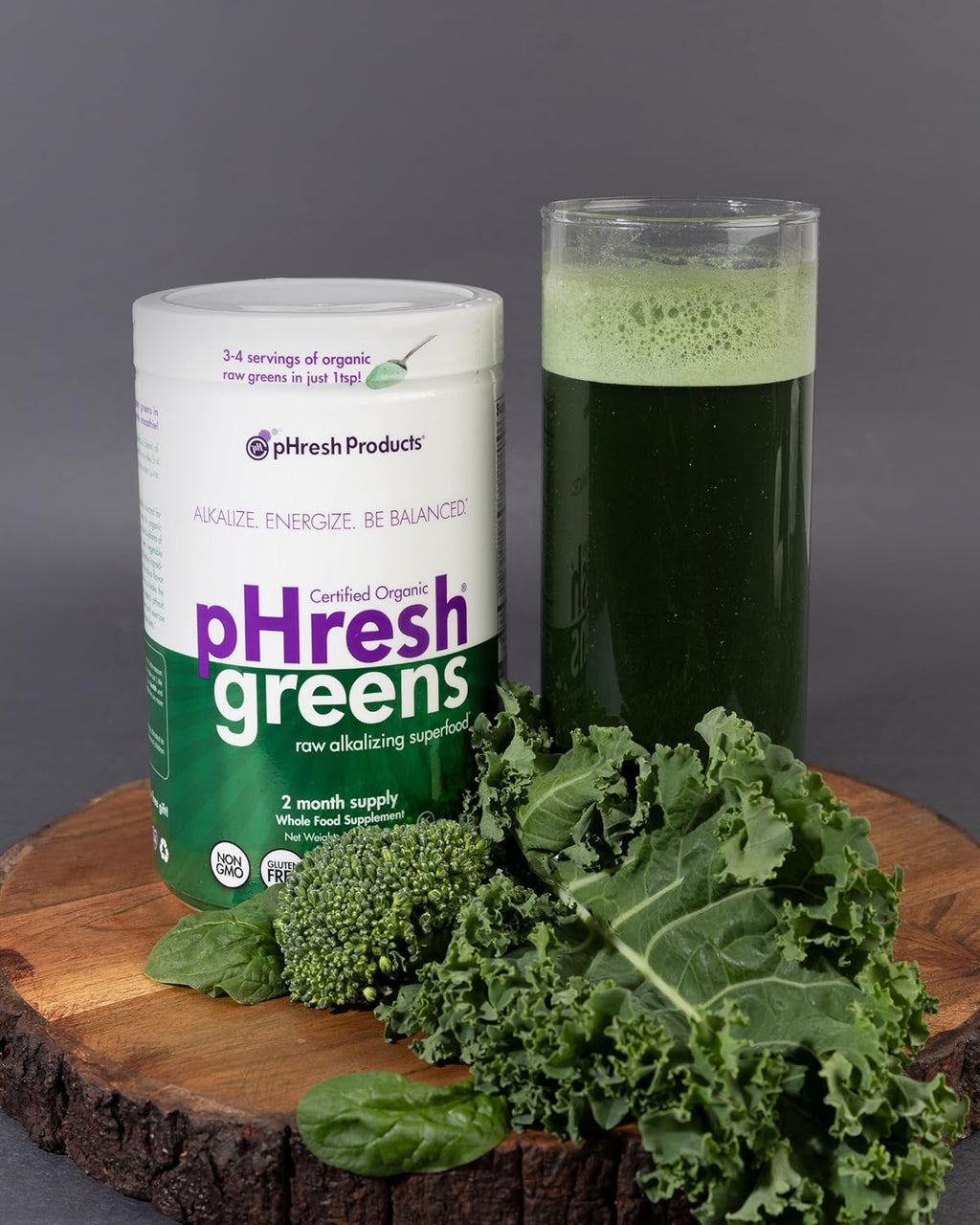 pHresh Greens Raw Alkalizing Superfood Greens Powder - 10 oz (2 meses)