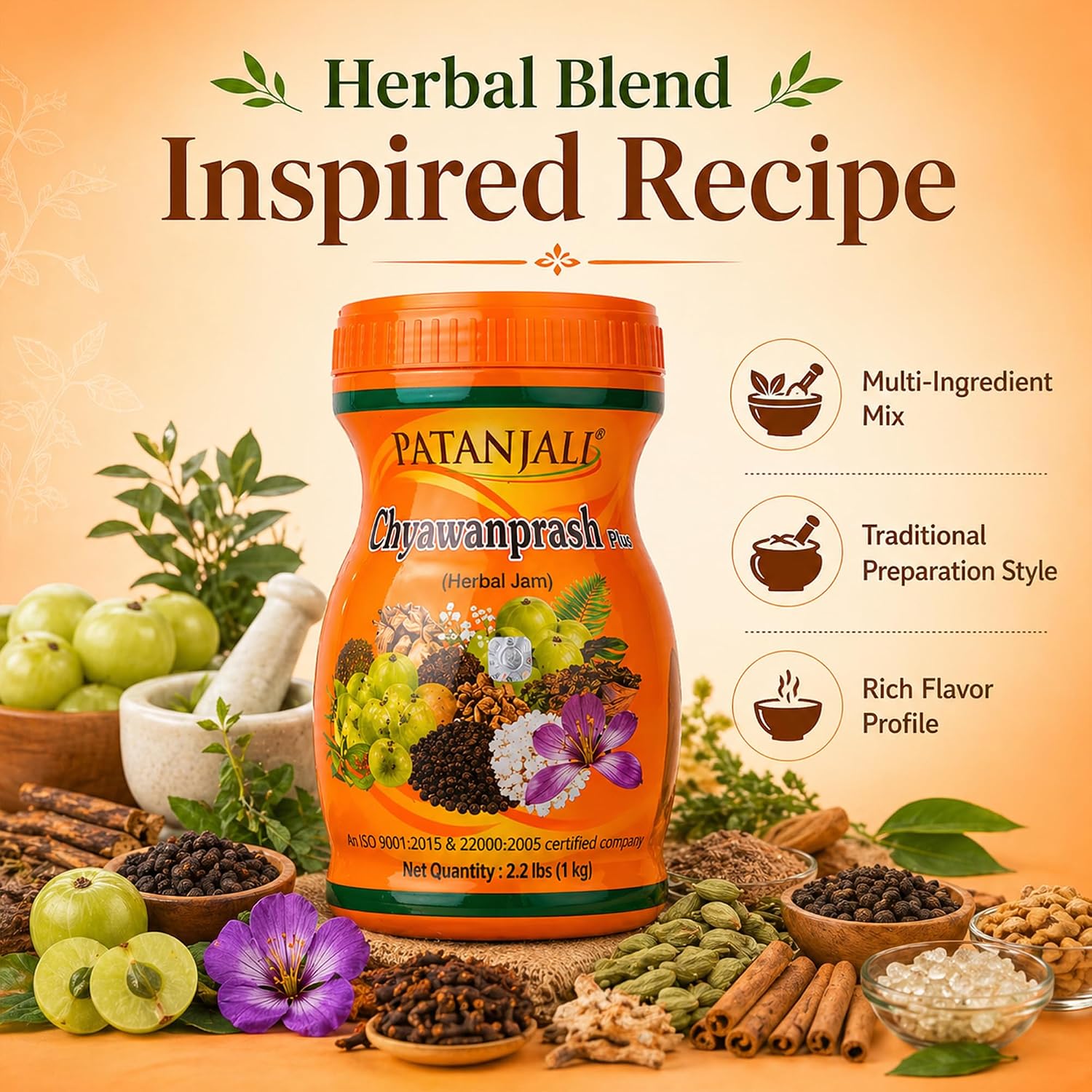 Patanjali Chyawanprash Mermelada Herbal Plus 1kg