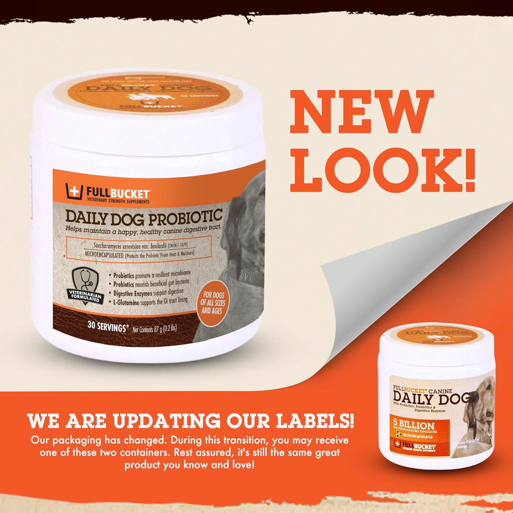 Daily Dog Probiotic 30 Servicios - Apoya la digestión natural, trata y previene la diarrea - Probióticos, prebióticos y enzimas digestivas en polvo sabroso para perros