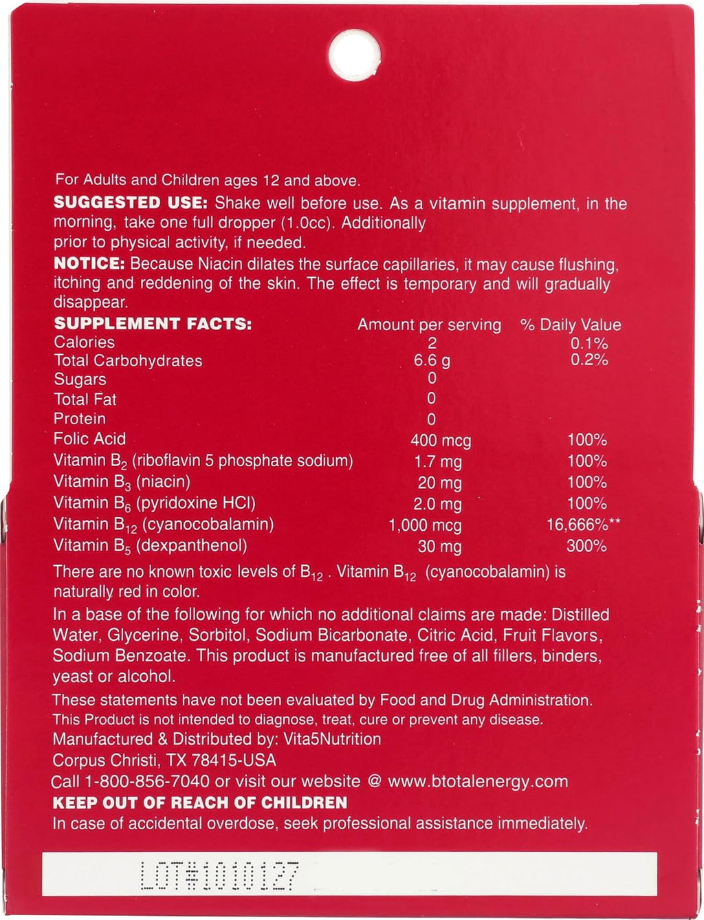 Btotal Vitamina B12 Líquida Sublingual - Paquete Doble (2x1 oz)