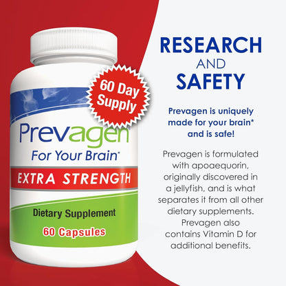 Prevagen Extra Strength - 180 Cápsulas (Suministro para 6 Meses) | Formulado para tu Cerebro | 20 mg de Apoaequorin más – Image 9