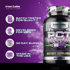 Iron Labs Nutrition PCT Xtreme - Soporte Post-Ciclo para Hombres - 30 Días (80 Cápsulas)