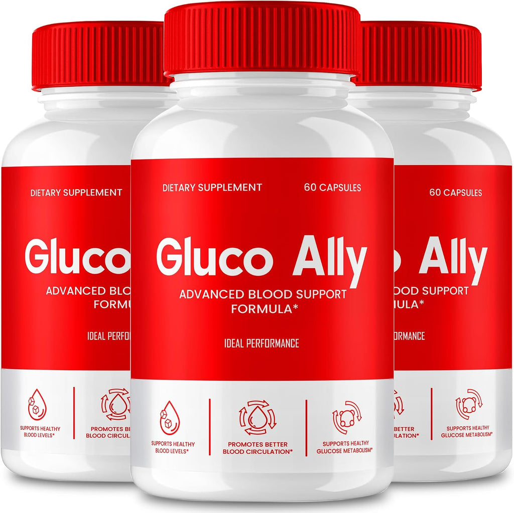 Gluco Ally Cápsulas - Complemento Alimenticio de Fórmula Natural - 3 Envases