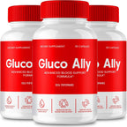 Gluco Ally Cápsulas - Complemento Alimenticio de Fórmula Natural - 3 Envases