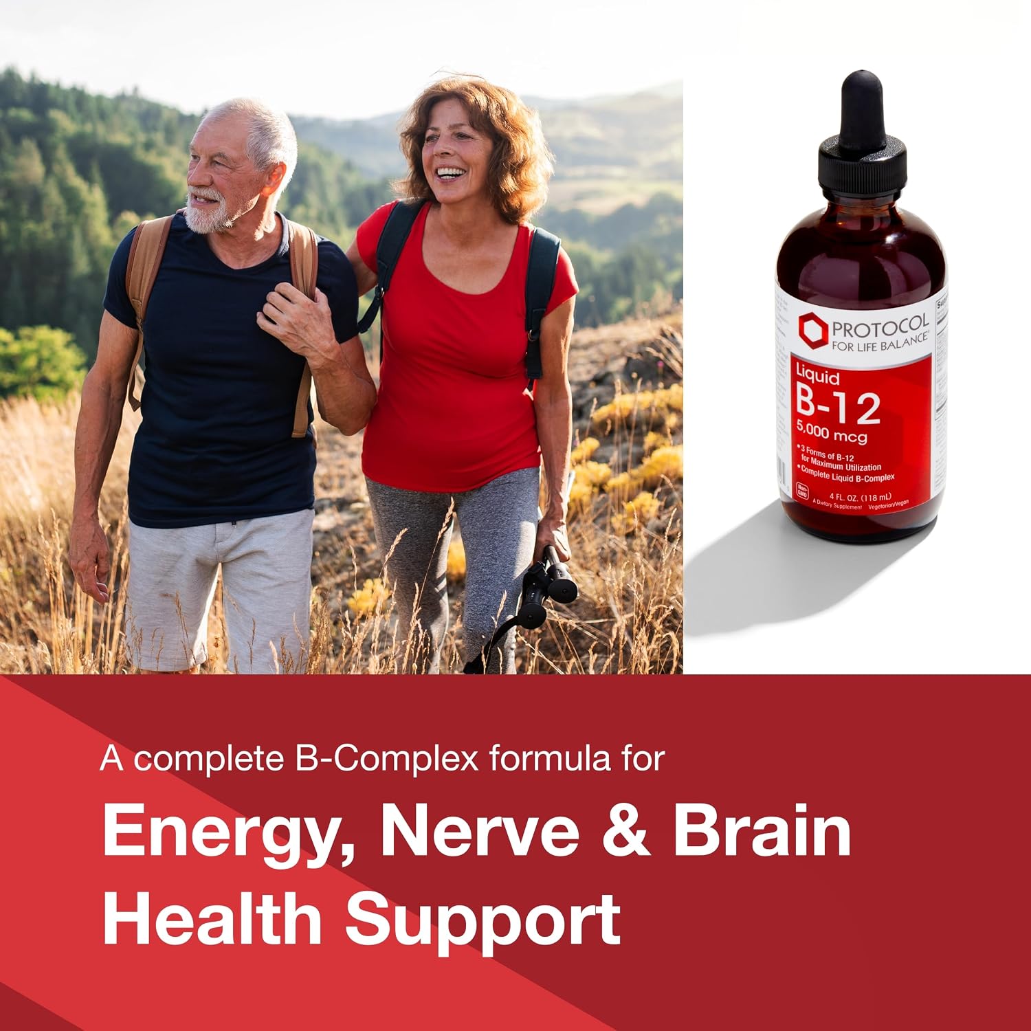Protocol for Life Balance Líquido de B12 5.000 mcg con Vitaminas B - 118 ml