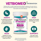 Vetbiome Plus Probióticos de Alta Potencia para Mascotas (160 Cápsulas) - 120 mil millones UFC, Fórmula de 9 Cepas - Probado por Terceros - Fabricado en EE.UU.
