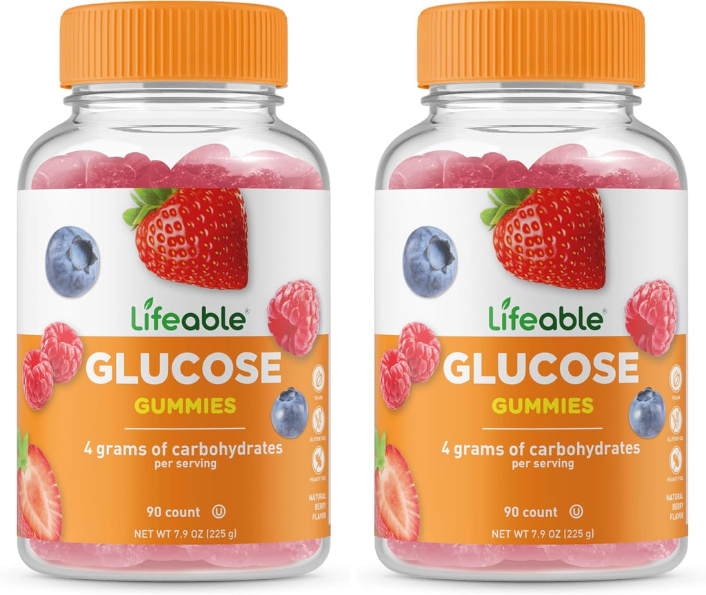 Lifeable Gominolas de Glucosa - Sabor Natural - Sin Gluten - 90 Gomitas