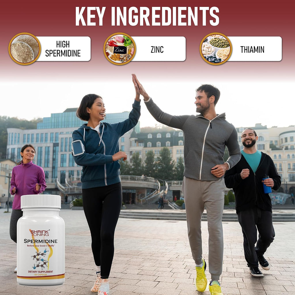 Shrink Suplemento de Espermidina – 120 Cápsulas Veganas – con Zinc y Tiamina
