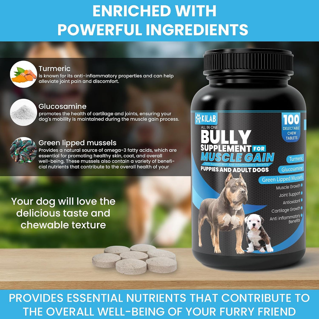 Kilab Dog Weight Gainer – 100 Comprimidos Masticables para Perros