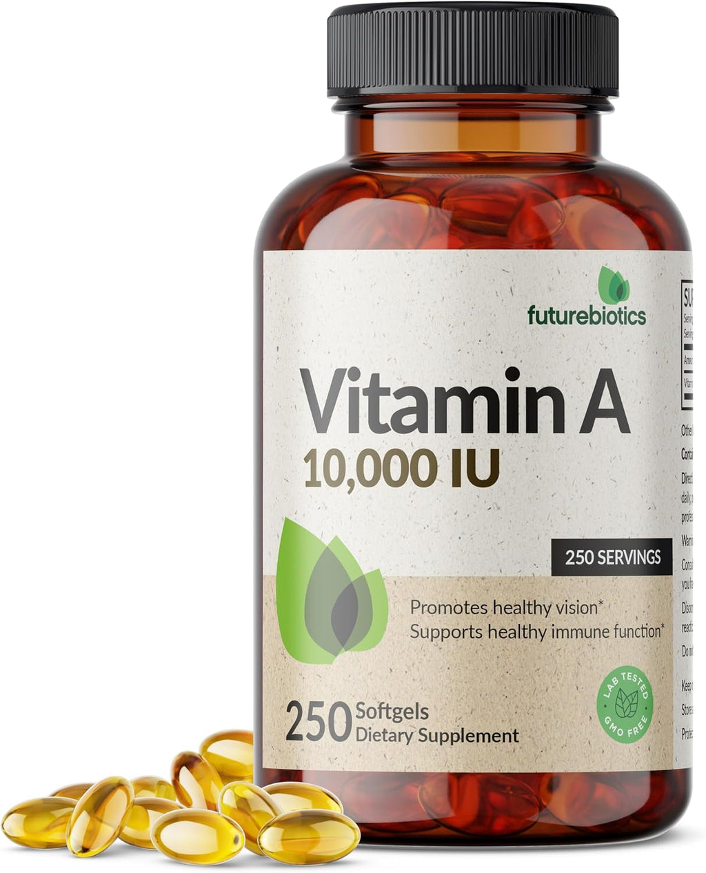 Futurebiotics Vitamina A 10,000 UI, 250 Cápsulas Blandas