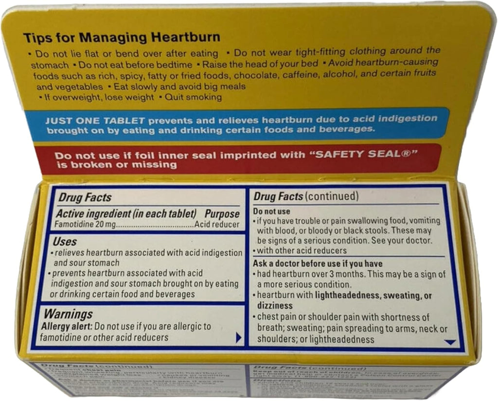 Pepcid Maximum Strength 20 mg, 50 comprimidos