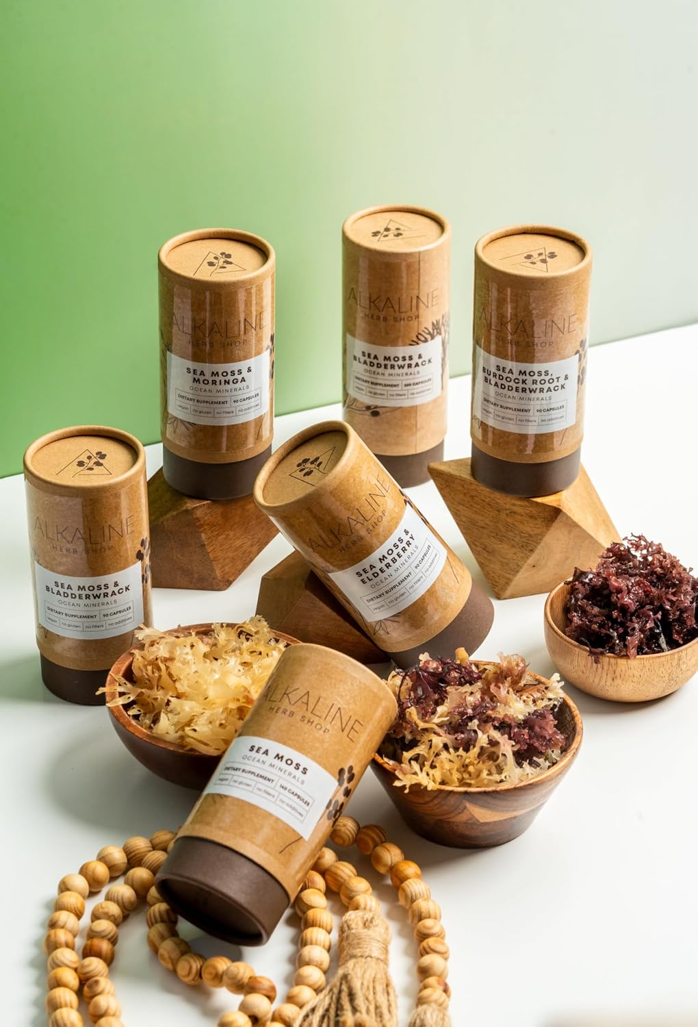 Alkaline Herb Shop Musgo Marino y Bladderwrack - 90 Cápsulas