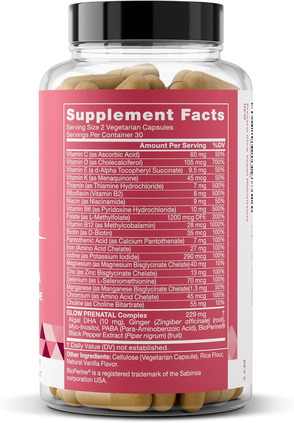 Eu Natural Glow Prenatal Vitamins - 20-en-1 Multivitamínico con Folato y DHA Vegano