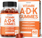 ADK Gummies Vitamina D3 K2 (60 Gominolas Sin Azúcar) - 10000 UI / 5000 UI - Sabor Frambuesa - Vegano - No GMO