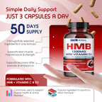 VITAL HERBAL Liposomal HMB con Vitamina D3 – Máxima Potencia – Apoya la Salud Muscular y el Cuerpo Activo