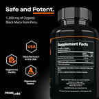 Prime Labs Maca Negra Orgánica 1200mg - Extracto 20:1 - 60 Cápsulas