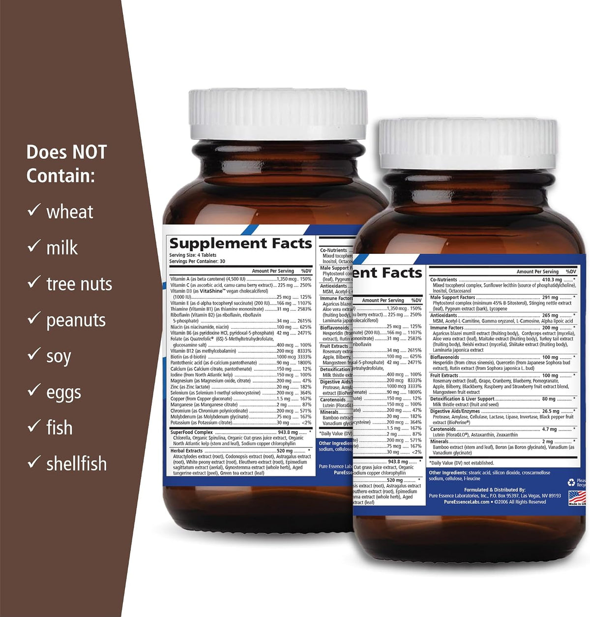 Pure Essence Labs Longevity Multivitamínico – Apoyar el funcionamiento normal del sistema inmunitario gracias a – Image 2