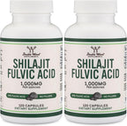 Shilajit Puro del Himalaya Cápsulas - 1000mg con 20% Ácido Fúlvico - 120 Cápsulas - Double Wood