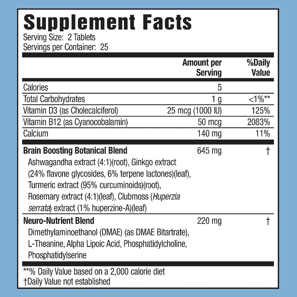 Applied Nutrition Healthy Brain Enfoque Todo el Día - 50 Comprimidos