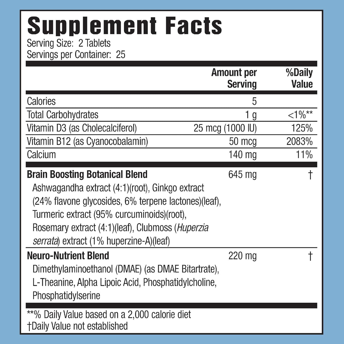 Applied Nutrition Healthy Brain All-Day Focus - 50 Tabletas - Potenciador Cerebral con Ginkgo y Cúrcuma – Image 2