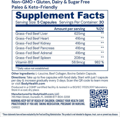 BodyHealth Organ+ Complejo de Órganos de – Vitamina B12 : contribuye al metabolismo energético normal, al – Image 2