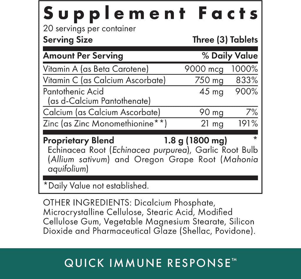 Quick Immune Response - 60 Comprimidos Vegetales - Apoyo Inmunitario