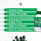 SPIRU PAW Comprimidos de Espirulina para Perros y Gatos - Complemento Natural con Microalgas - 60 Comprimidos
