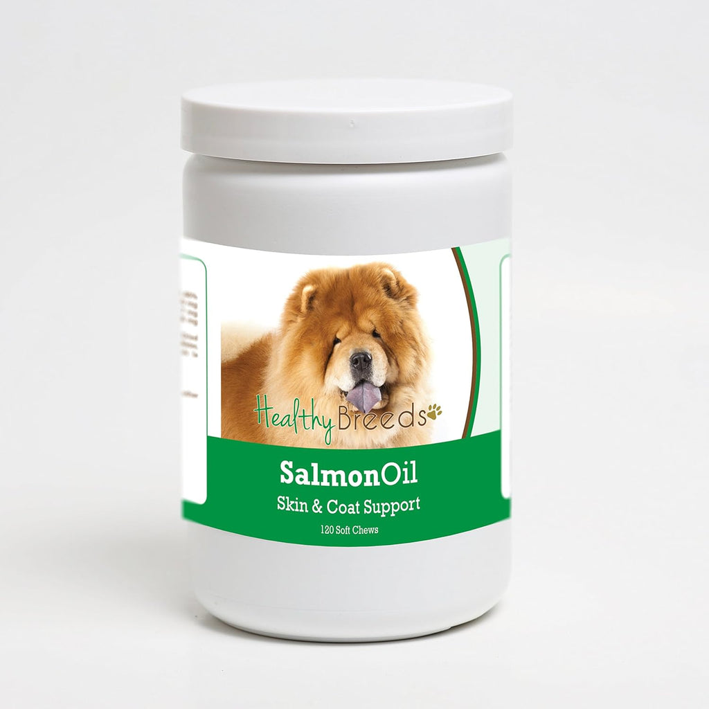 Healthy Breeds Golosinas Blandas de Aceite de Salmón para Perros Chow Chow, 120 Unidades