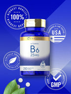 Carlyle Vitamina B6 25 mg | 250 Comprimidos | Clorhidrato de Piridoxina