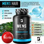 Men’s Hair Growth Supplement – Biotin & Collagen Hair Vitamins for Men – Thicker, Fuller Hair, Nail & Scalp Support – 240 Capsules