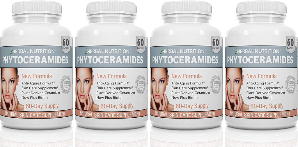 Herbal Nutrition Phytoceramides from Rice with Biotin and Vitamins A, C, D, E - 3 Bottle Pack, 180 Capsules (40mg)