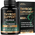 Apoyo Tiroideo para Mujeres - Selenio 200 mcg, Astragalus, Zinc y Yodo - Complejo 21 en 1 con Hierbas Adaptógenas - Vegano, No Transgénico - 60 Cápsulas