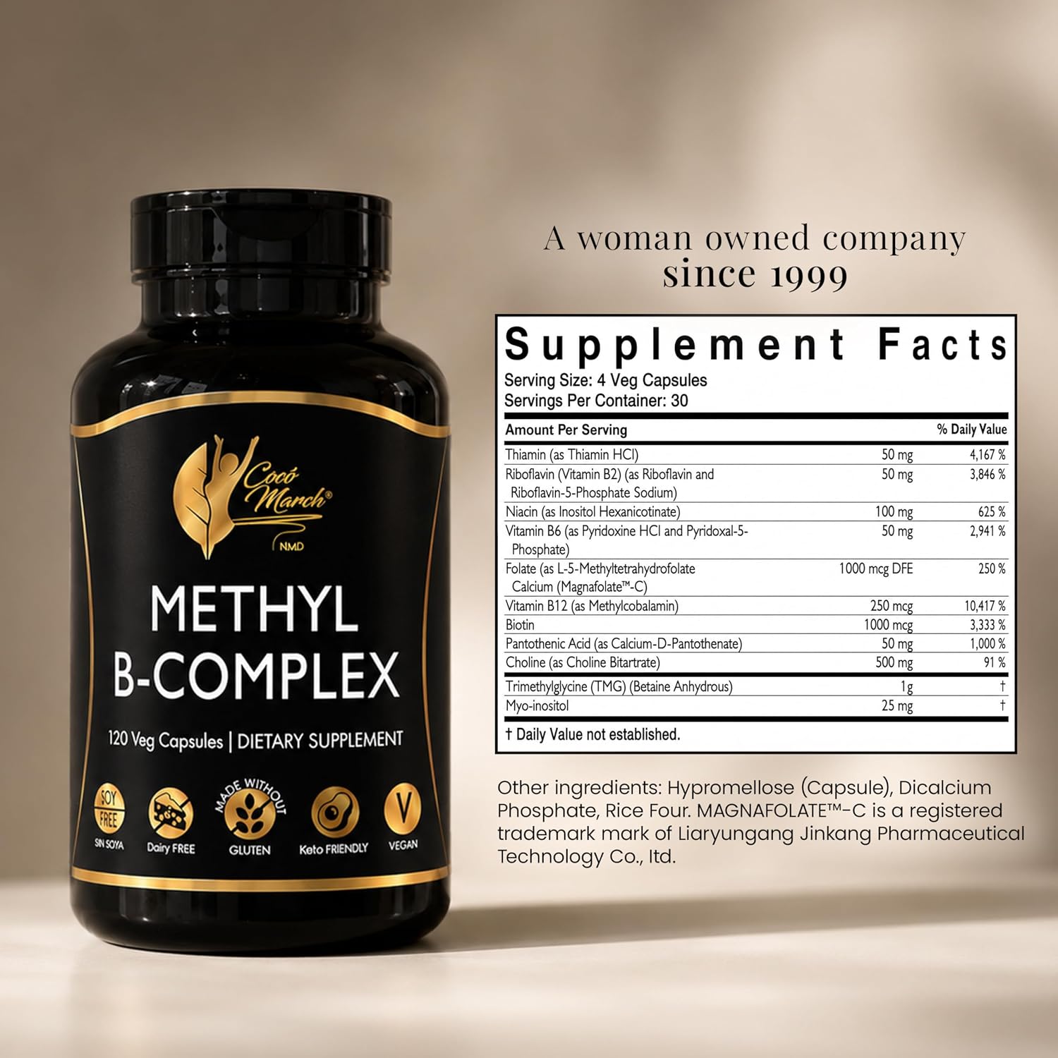 Cocó March N.M.D High Potency Methyl B Vitamins Active Complex - 120 Cápsulas