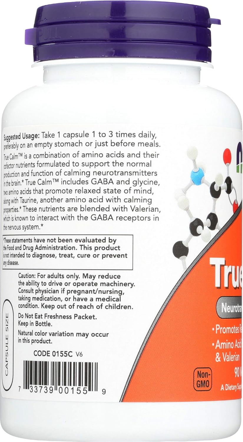 Now Foods True Calm Amino Relaxer 45 Cápsulas (Paquete de 2)