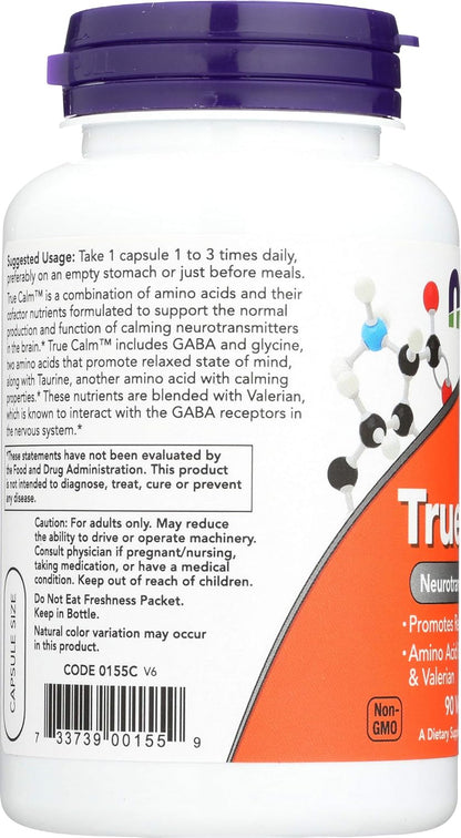 Now Foods True Calm Amino Relaxer 45 Cápsulas (Paquete de 2) – Image 4