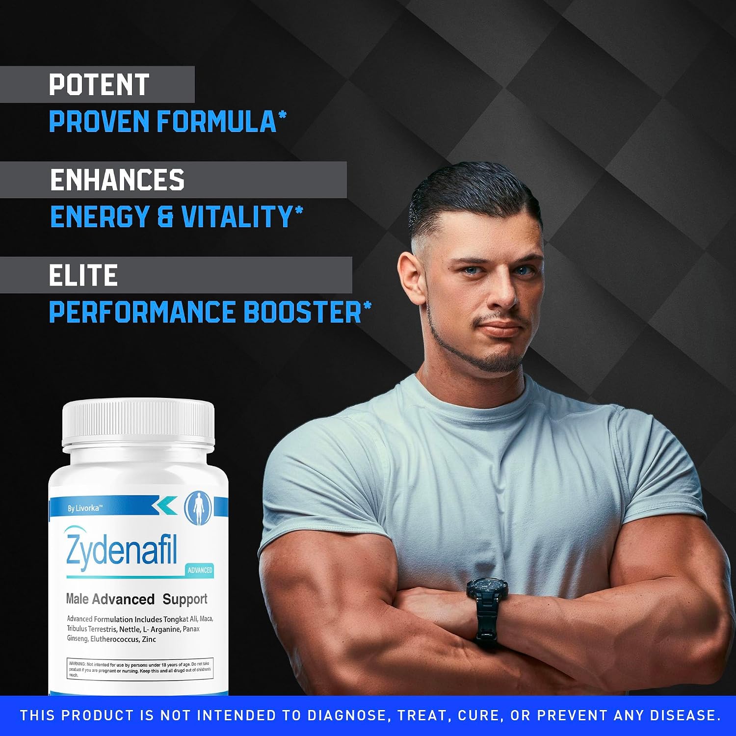 Zydenafil Pills para Hombres – Fórmula Avanzada, 60 Cápsulas