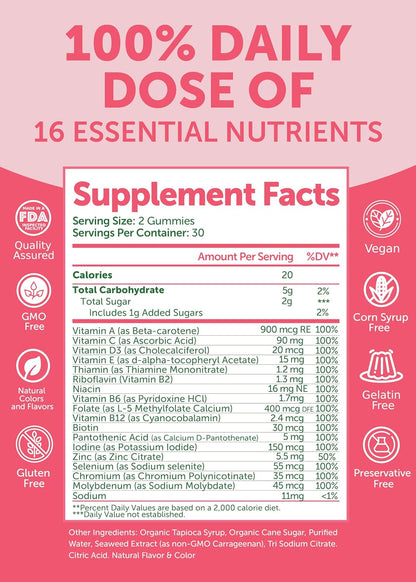 Lunakai Gominolas Multivitamínicas para Mujeres – 16 Vitaminas Esenciales – Sabor Limón – 60 Gomitas – Image 5