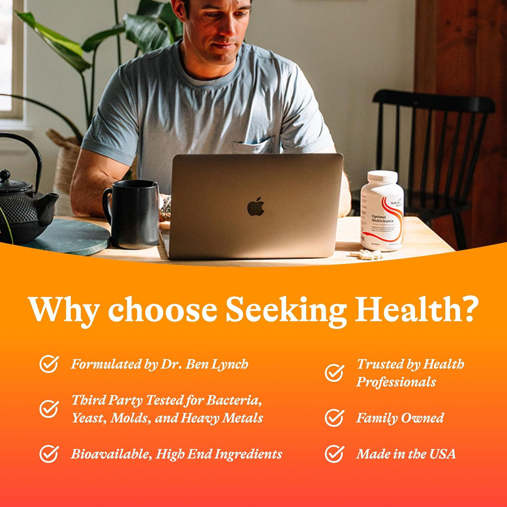 Seeking Health Multivitamínico Óptimo - Vitaminas B Activas, L-5-MTHF, CoQ10, Apoyo a la Metilación (240 Cápsulas)