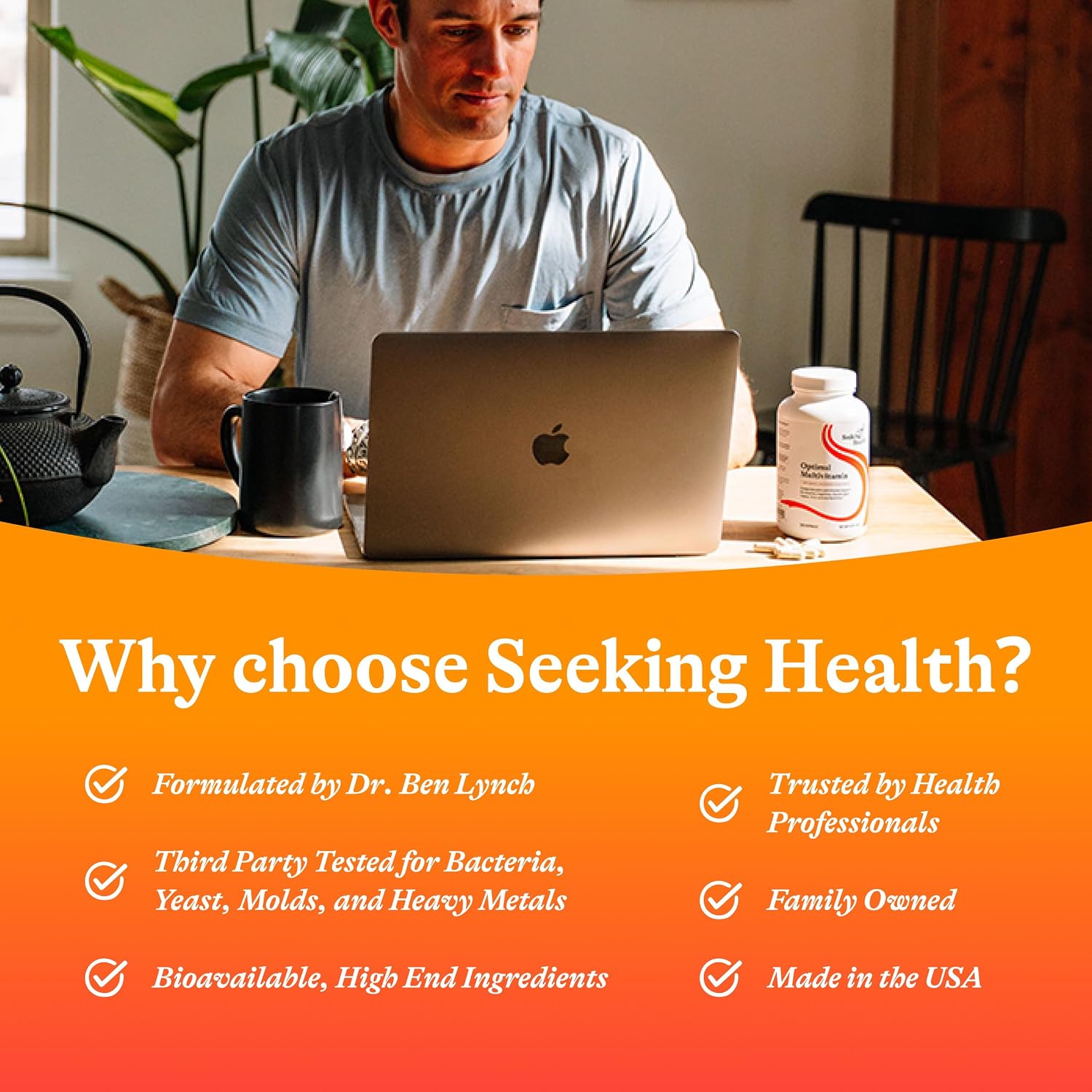 Seeking Health Multivitamínico Óptimo - Vitaminas B Activas, L-5-MTHF, CoQ10, Apoyo a la Metilación (240 Cápsulas)