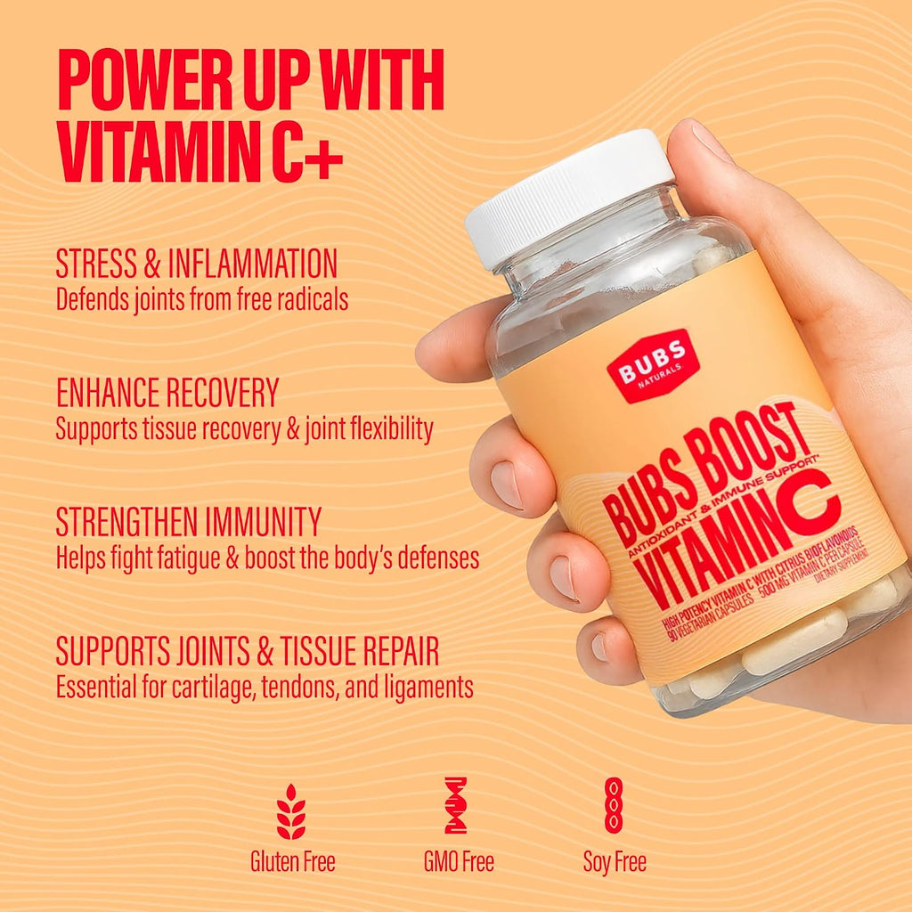 BUBS Naturals - BUBS Boost Vitamina C con Bioflavonoides 500mg (90 Cápsulas)