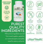 Maxi Health Lipizorb-C Vitamina C Liposomal 1000 mg – 90 Comprimidos – Suave para el Estómago con Quercetina y Jengibre – Vegano