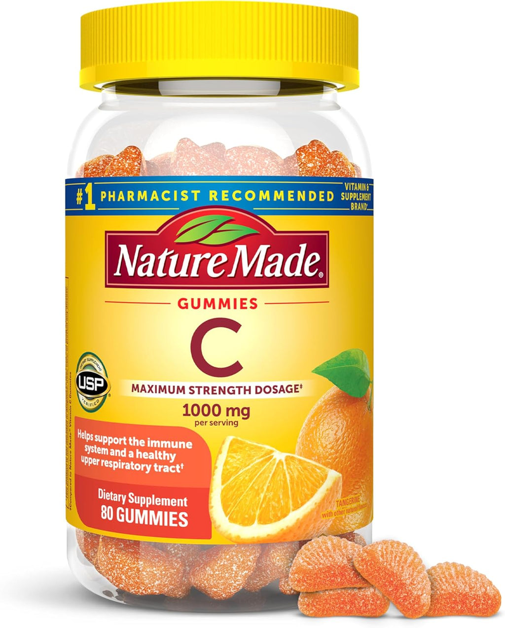 Nature Made Vitamina C 1000 mg Gominolas para el Sistema Inmunológico, 80 unidades