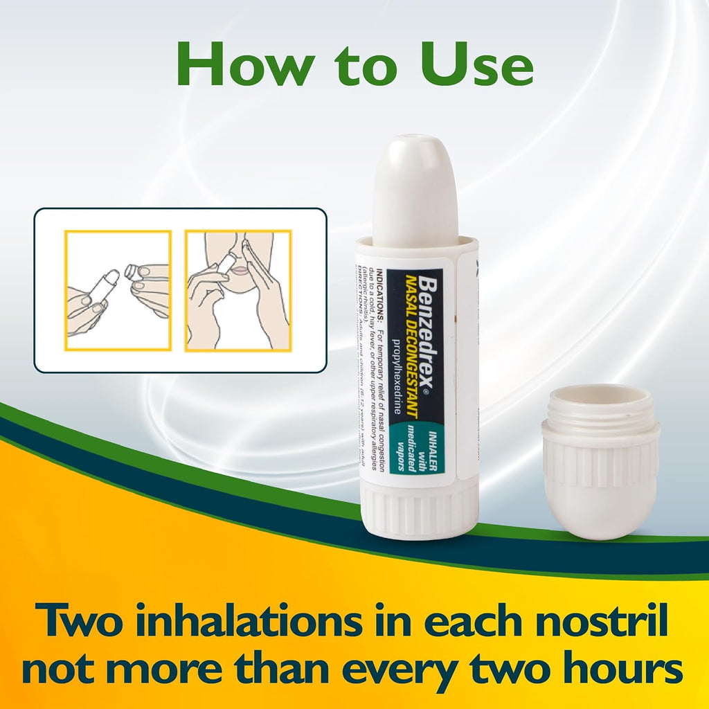Benzedrex Inhalador Nasal Descongestivo - Pack de 6 | Alivio Rápido para Congestión y Sinusitis