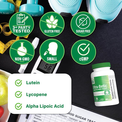 Health Thru Nutrition Ultra-Betic Multivitamin 120 cápsulas | Apoyo nervioso, visión, energía | con ALA, Licopeno | No GMO, – Image 3